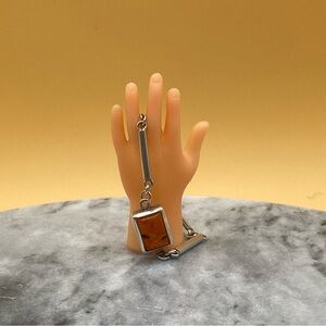 Vintage silver 925 bracelet with natural baltic amber